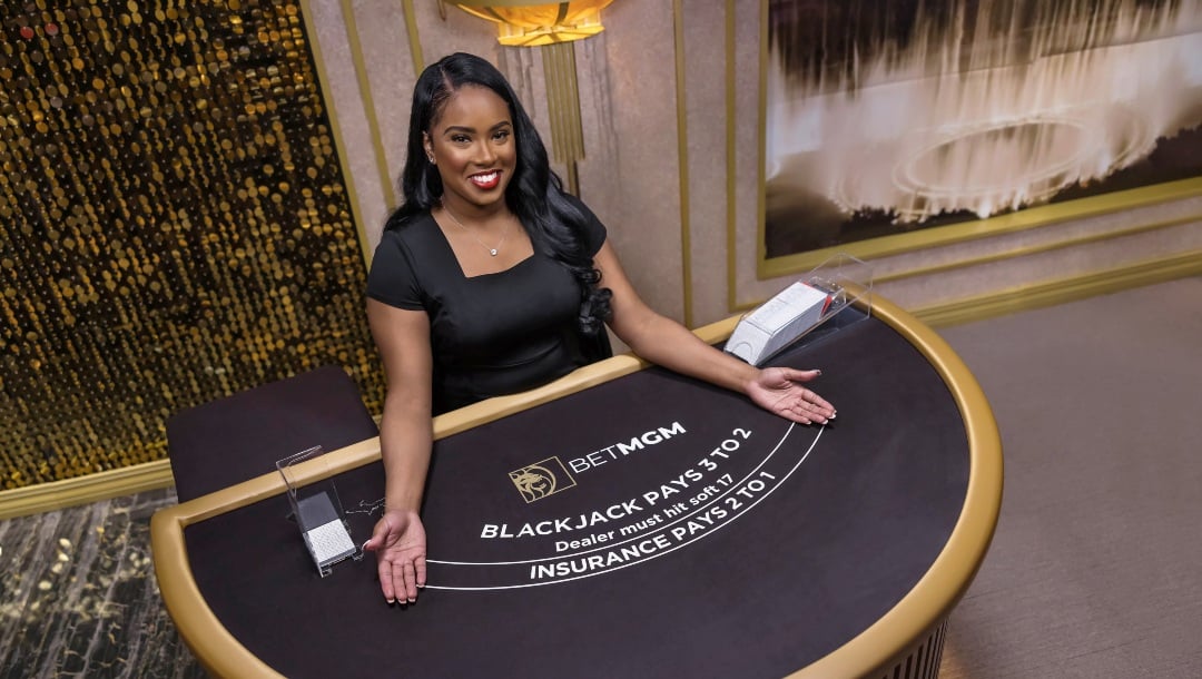 Images of live dealer at BetMGM.
