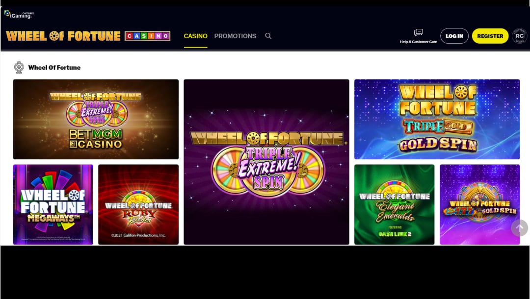 Screen shot of multiple Wheel of Fortune game banners